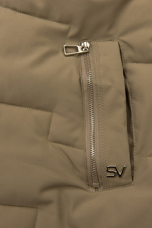 Gesteppte Winterjacke im verlängerten Schnitt, Beige