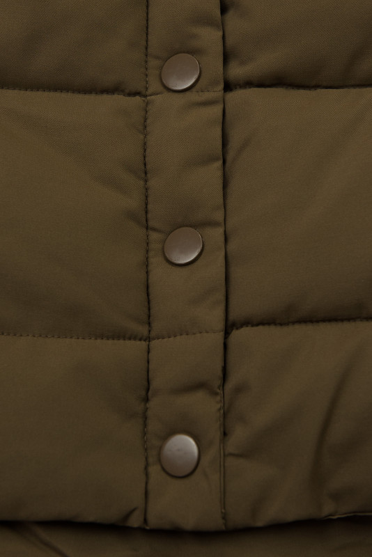 Gesteppte Winterjacke im verlängerten Schnitt, Braun