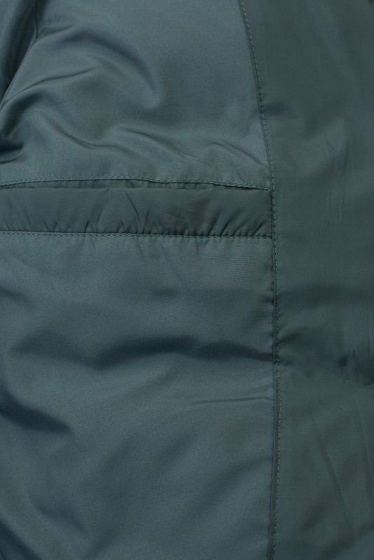 Lange Winterjacke mit Kunstpelz Petrolgrün