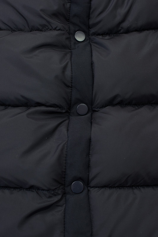 Lange Winterjacke mit Kunstpelz Dunkelblau