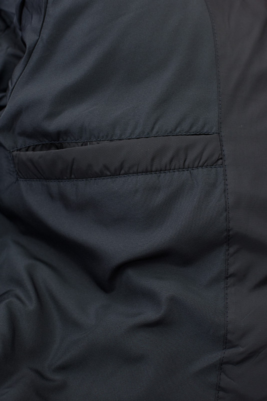 Lange Winterjacke mit Kunstpelz Dunkelblau