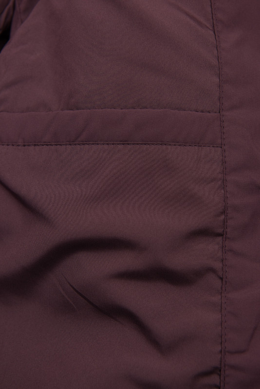 Damen-Steppjacke für den Winter mit Fell – Pflaumenviolett