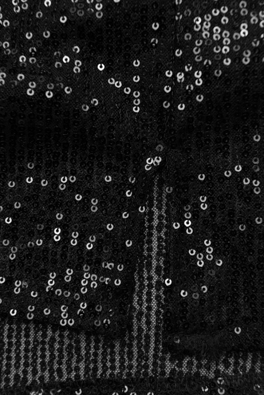 Pailletten Kleid mit V-Ausschnitt Schwarz
