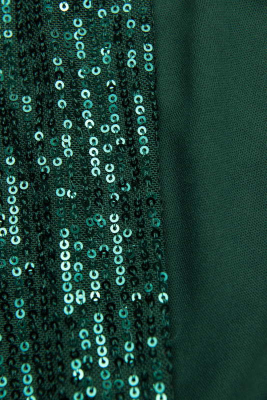 Pailletten Kleid mit V-Ausschnitt Smaragdgrün