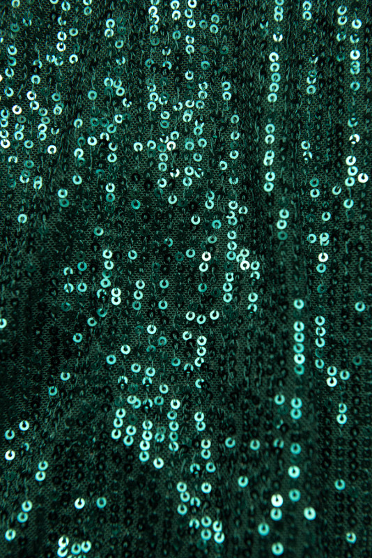 Pailletten Kleid mit V-Ausschnitt Smaragdgrün