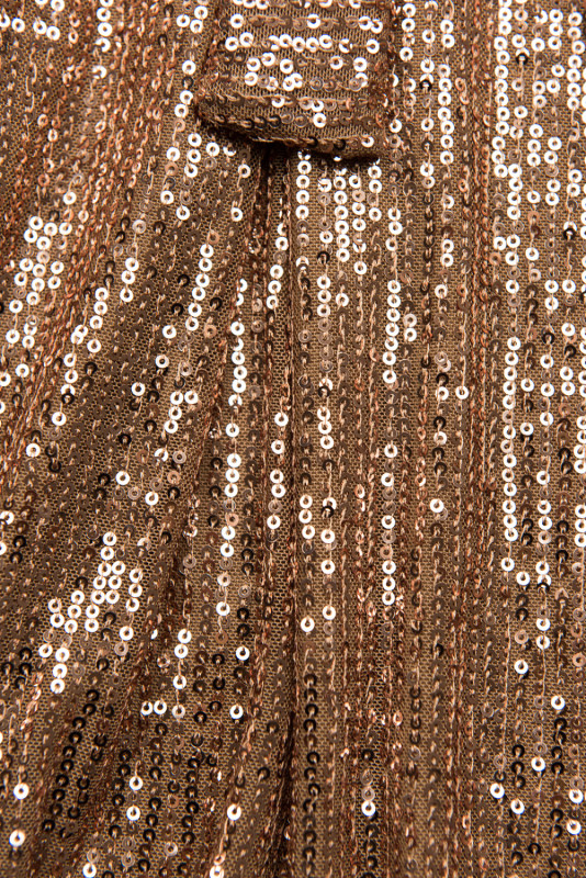 Pailletten Kleid Mocca