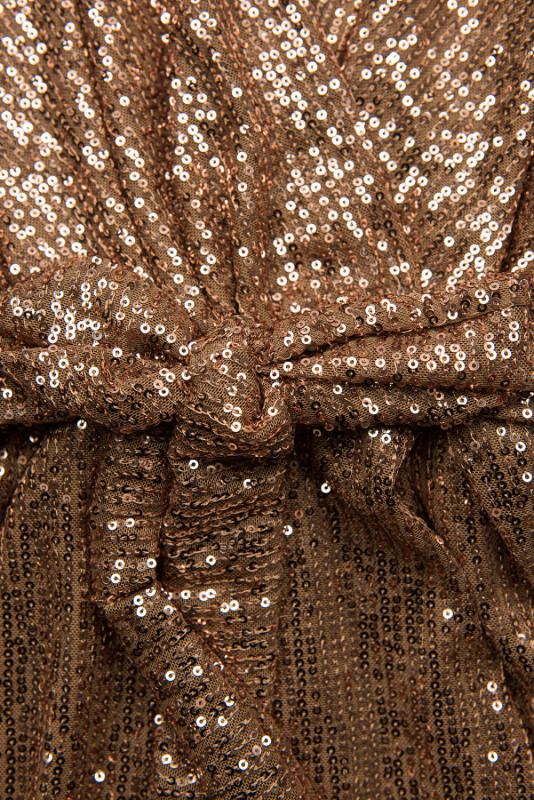 Pailletten Kleid Mocca