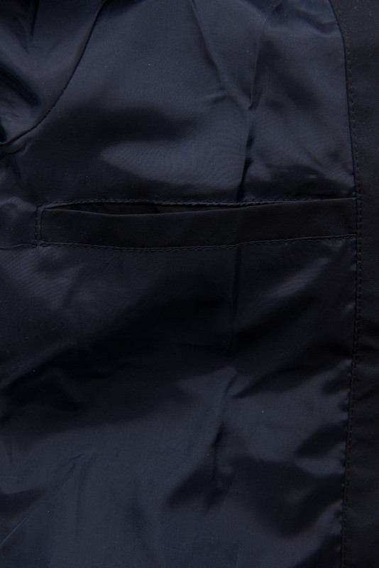 Trenchcoat mit karierter Kapuze Dunkelblau
