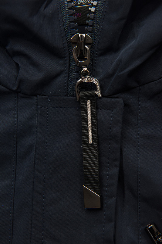 Trenchcoat mit karierter Kapuze Dunkelblau