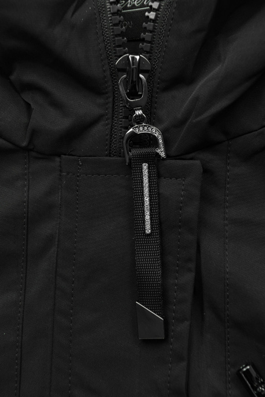 Trenchcoat mit karierter Kapuze Schwarz