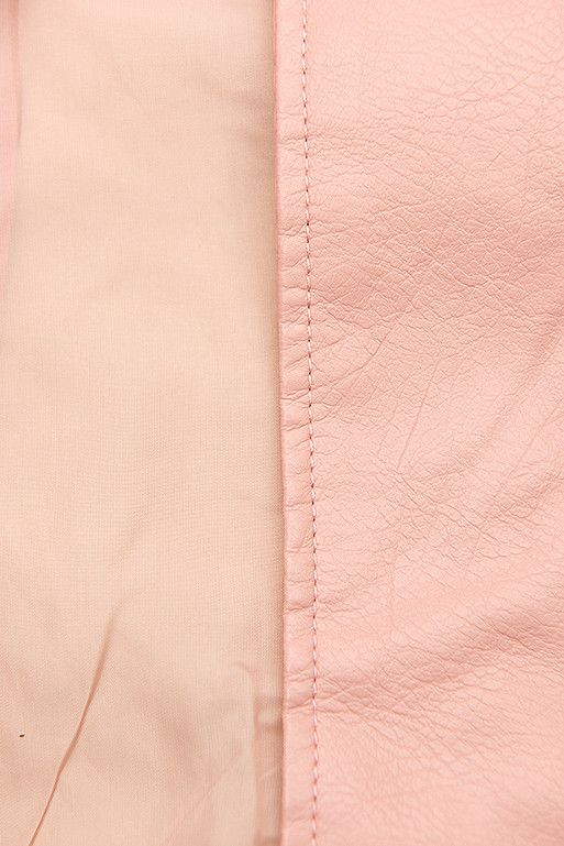 Lederimitatjacke im Biker-Look rosa