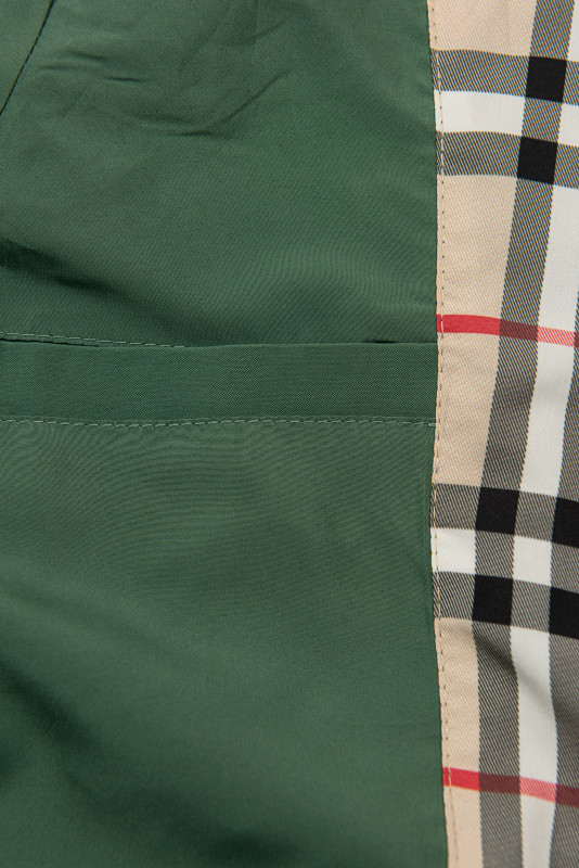 Trenchcoat mit Karo-Details Grün