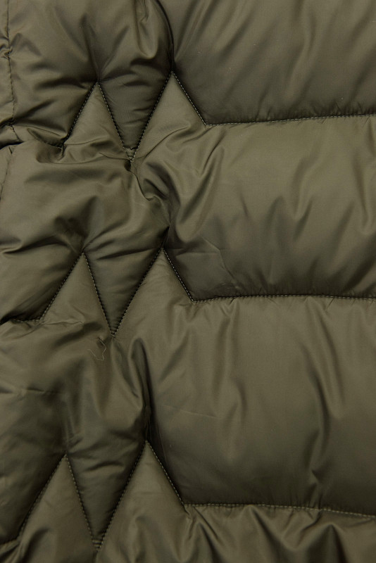 Elegante Winterjacke mit Kunstfell, Khaki