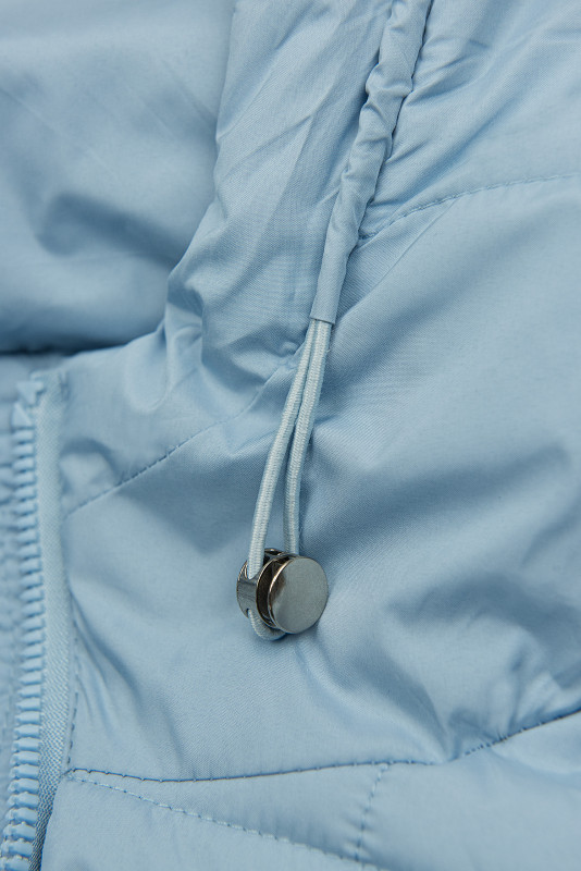 Gesteppte Frühlingsjacke mit Kapuze Blau