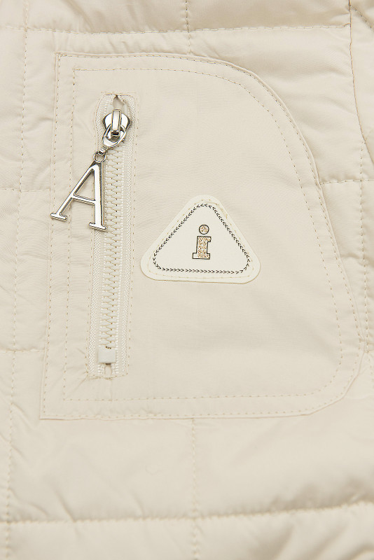 Gesteppte Frühlingsjacke mit Kapuze Cremegelb