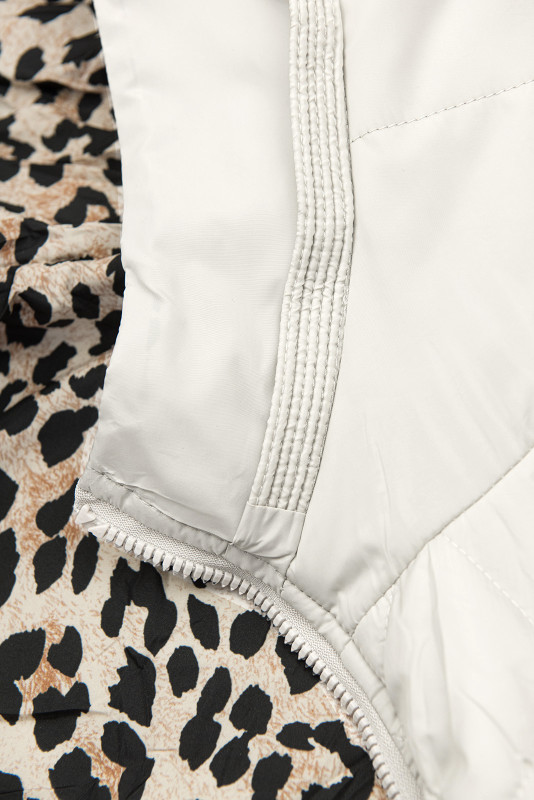 Wendejacke Weiß/Leopardenmuster
