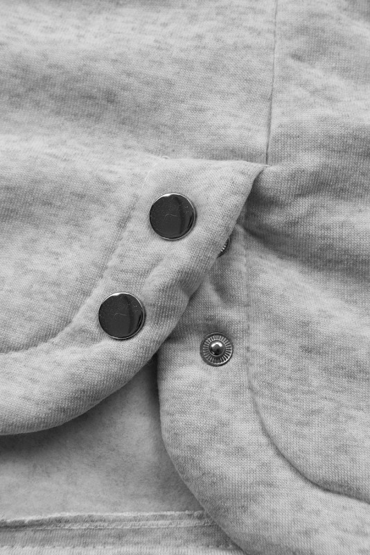 Sweatjacke mit Strickkapuze Grau