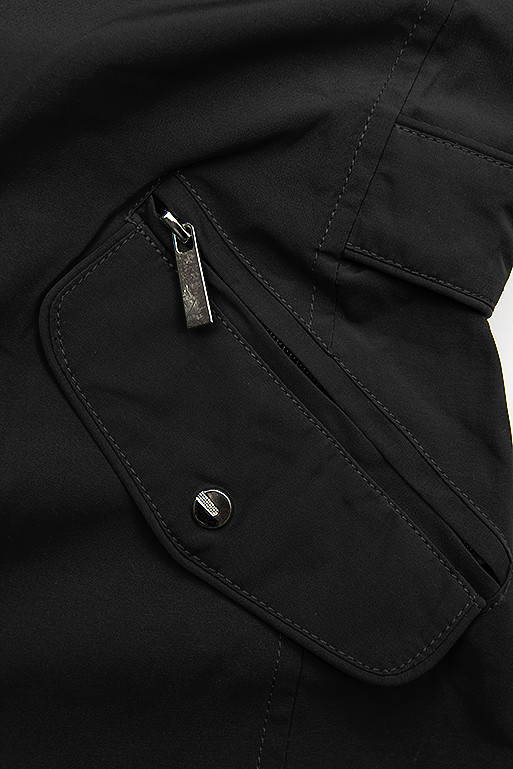 Beidseitig tragbare Übergangsjacke schwarz/gelb