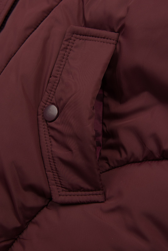 Damen-Winterjacke mit Strickbündchen Bordeauxrot