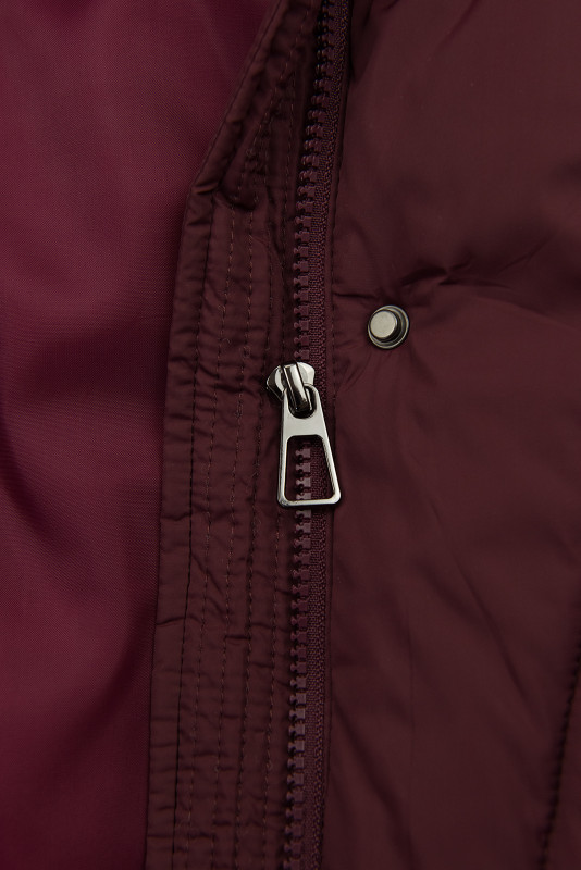 Damen-Winterjacke mit Strickbündchen Bordeauxrot