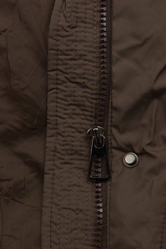 Damen-Winterjacke mit Strickbündchen Dunkelbraun