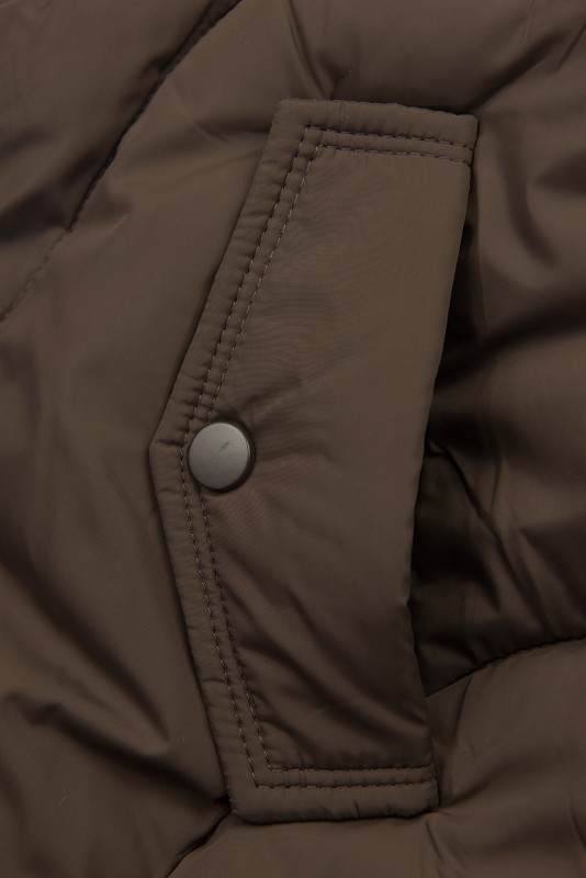 Damen-Winterjacke mit Strickbündchen Dunkelbraun