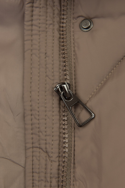 Damen-Winterjacke mit Strickbündchen Braun