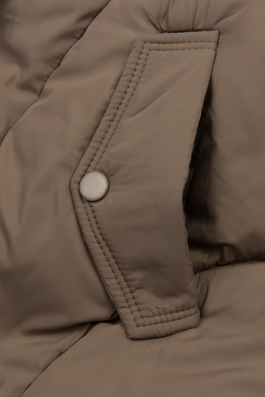Damen-Winterjacke mit Strickbündchen Braun