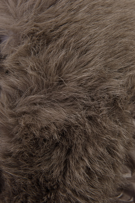 Winterjacke mit Fell, halbglänzend, Dunkelbeige