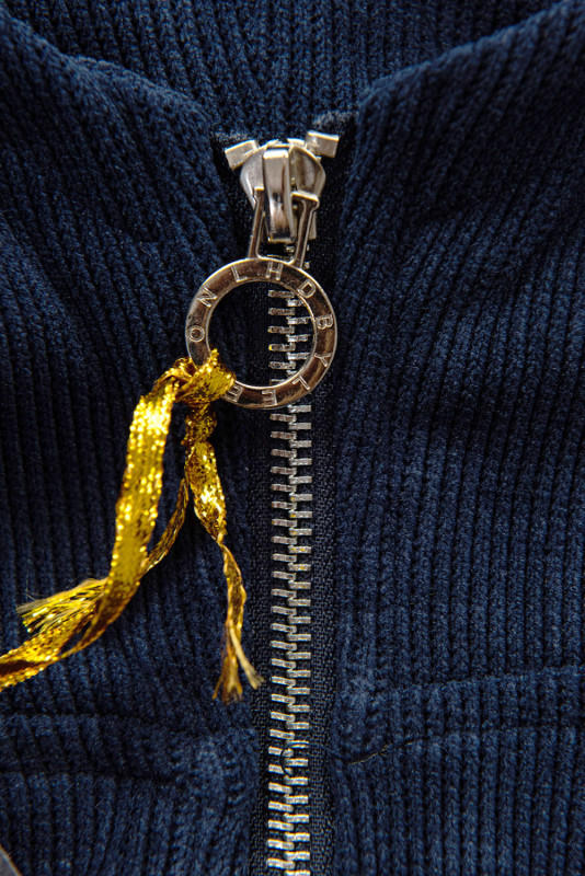 Freizeitanzug mit gemustertem Saum Dunkelblau