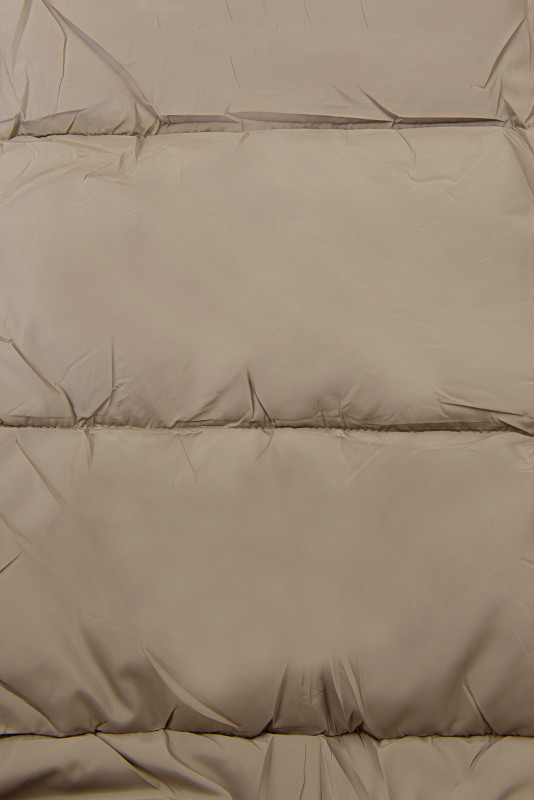 Damen-Steppmantel für den Winter mit voluminöser Kapuze Beige