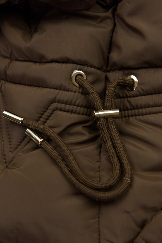 Damen-Wintermantel mit verstellbarer Taille Braun