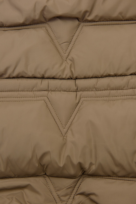 Damen-Wintermantel mit verstellbarer Taille Dunkelbeige