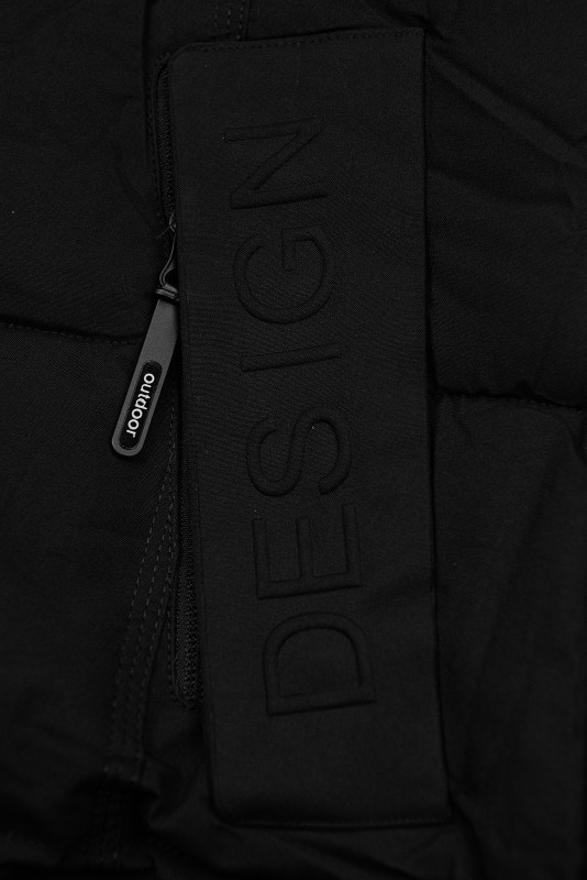 Damen-Winterjacke mit Kapuze DESIGN Schwarz
