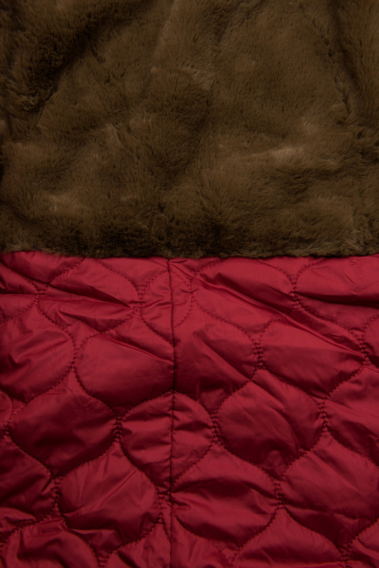 Parka mit Fleece Futter Kapuze purpurrot