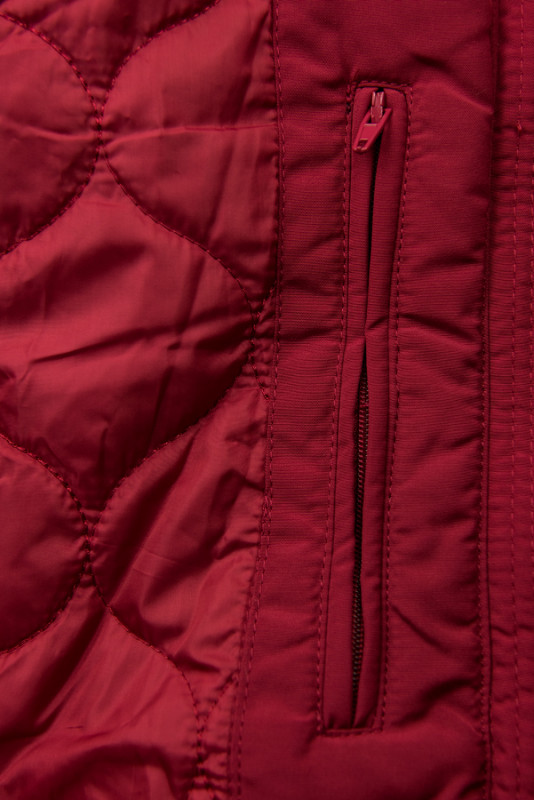 Parka mit Fleece Futter Kapuze purpurrot