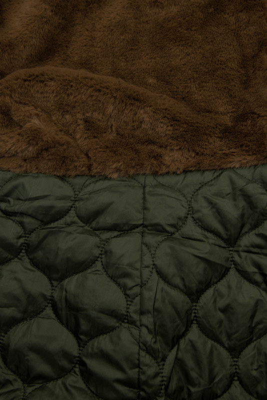 Parka mit Fleece Futter Kapuze khaki