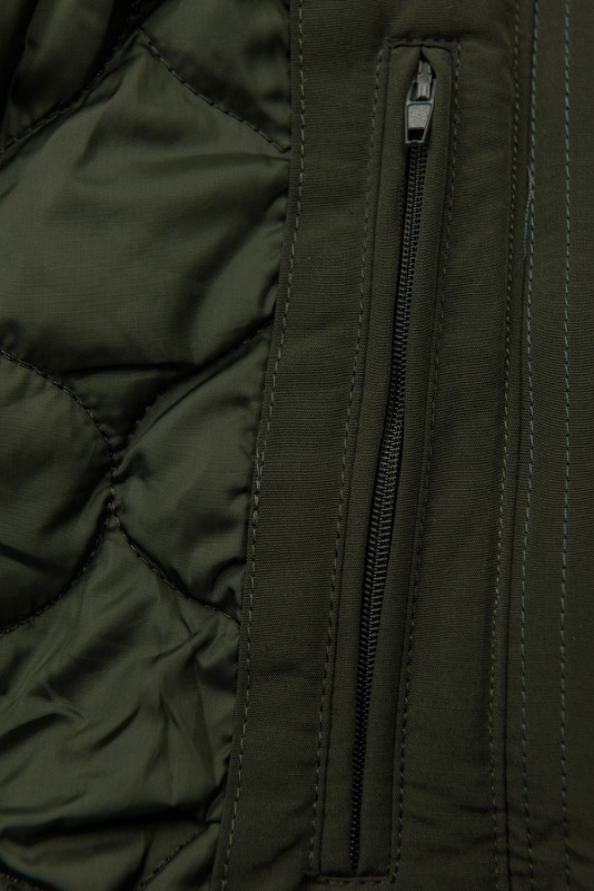 Parka mit Fleece Futter Kapuze khaki