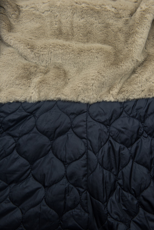 Parka mit Fleece Futter Kapuze dunkelblau