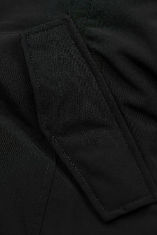 Parka mit Fleece Futter Kapuze schwarz