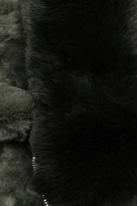 Winterparka mit Fellimitat olivegrün