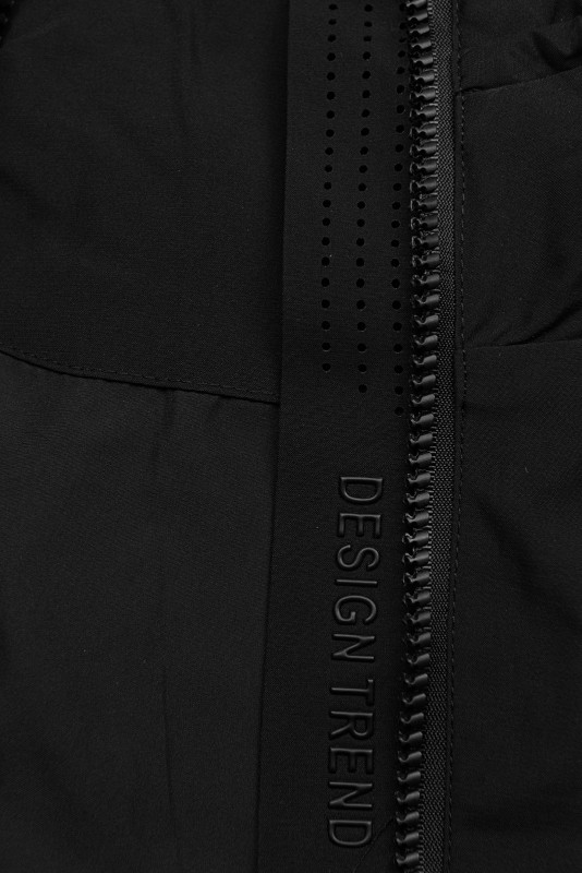 Damen-Übergangsjacke mit Kapuze - Schwarz