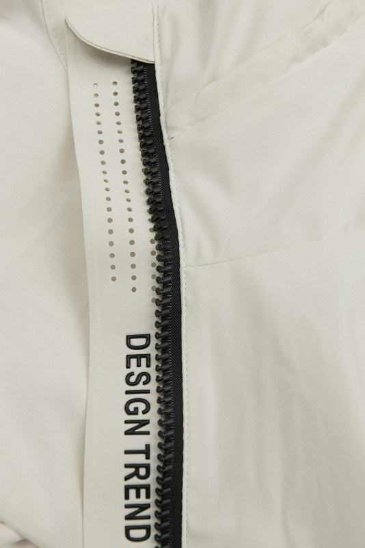 Damen-Übergangsjacke mit Kapuze - Ecru