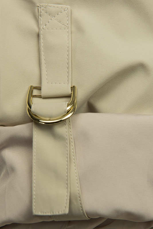 Damen-Parka mit Golddetails Beige