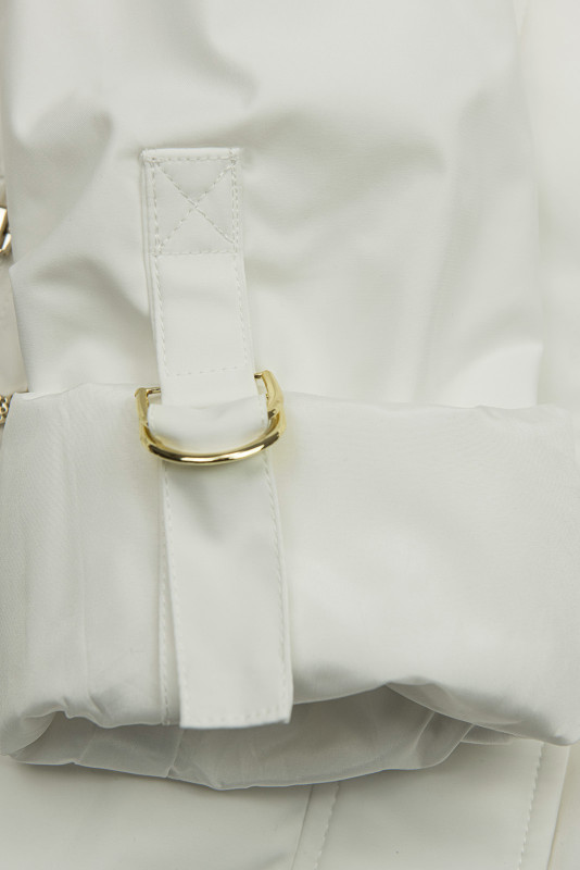 Damen-Parka mit Golddetails Weiß