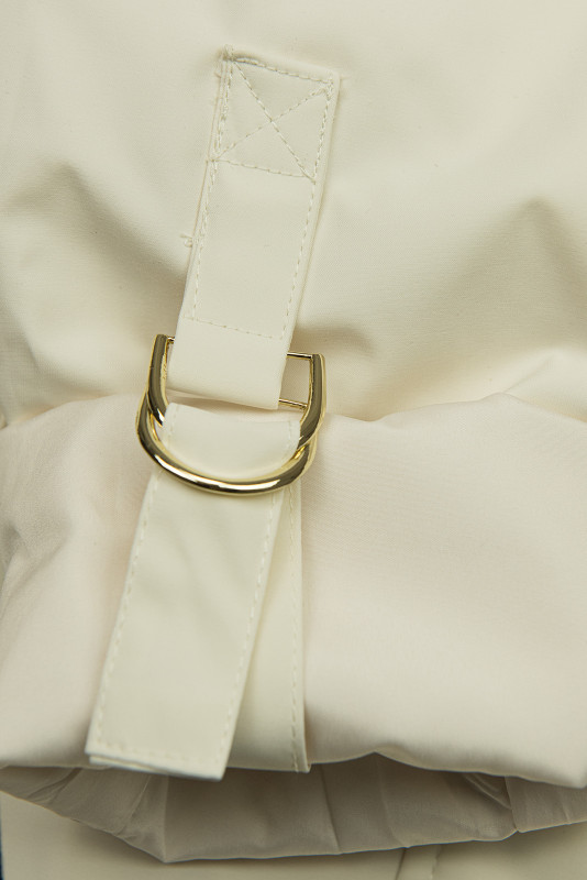 Damen-Parka mit Golddetails Ecru