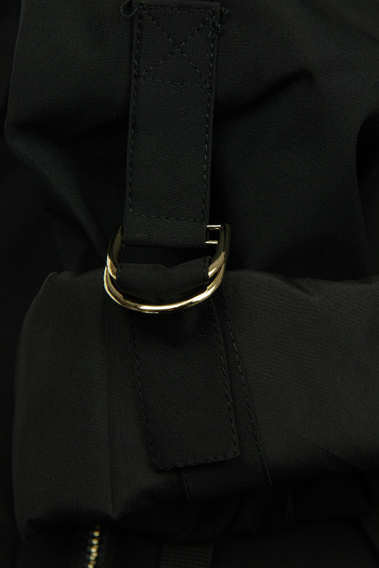 Damen-Parka mit Golddetails Schwarz