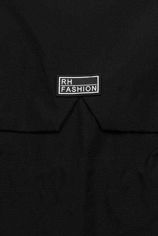 Damen-Parka mit Golddetails Schwarz