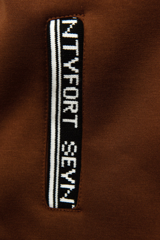 Sportliche Sweatjacke in lange Form braun