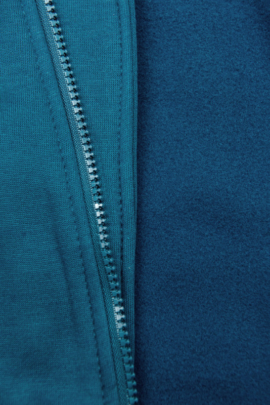 Sweatjacke mit bedrucktes Futter in der Kapuze türkisblau